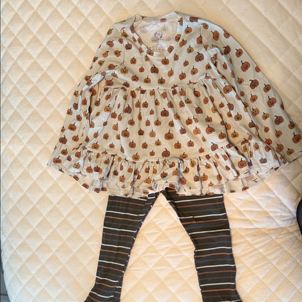 Pumpkin Print Kids Matching Set